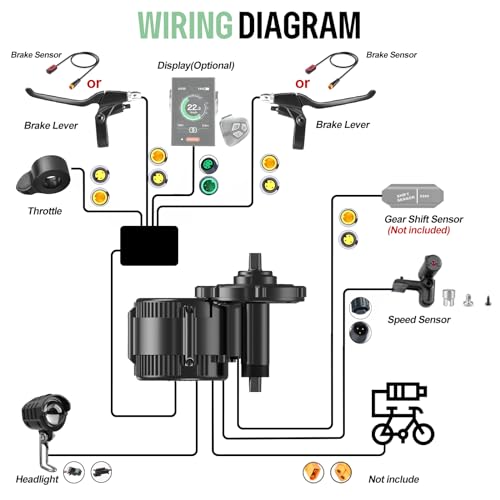 Bafang 48V 750W Mid Drive Kit BBS02B Mid Drive Ebike Conversion Kit with 48V 13Ah Battery Electric Bike Conversion Kit with 3.8" SW-M58 Display & 44T Chainwheel for Mountain Bike